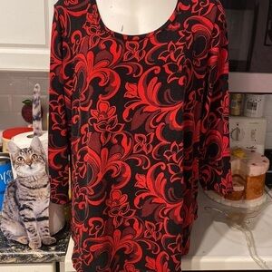 E womens JM Collection casual 3/4 sleeve stretch plus size top 1X